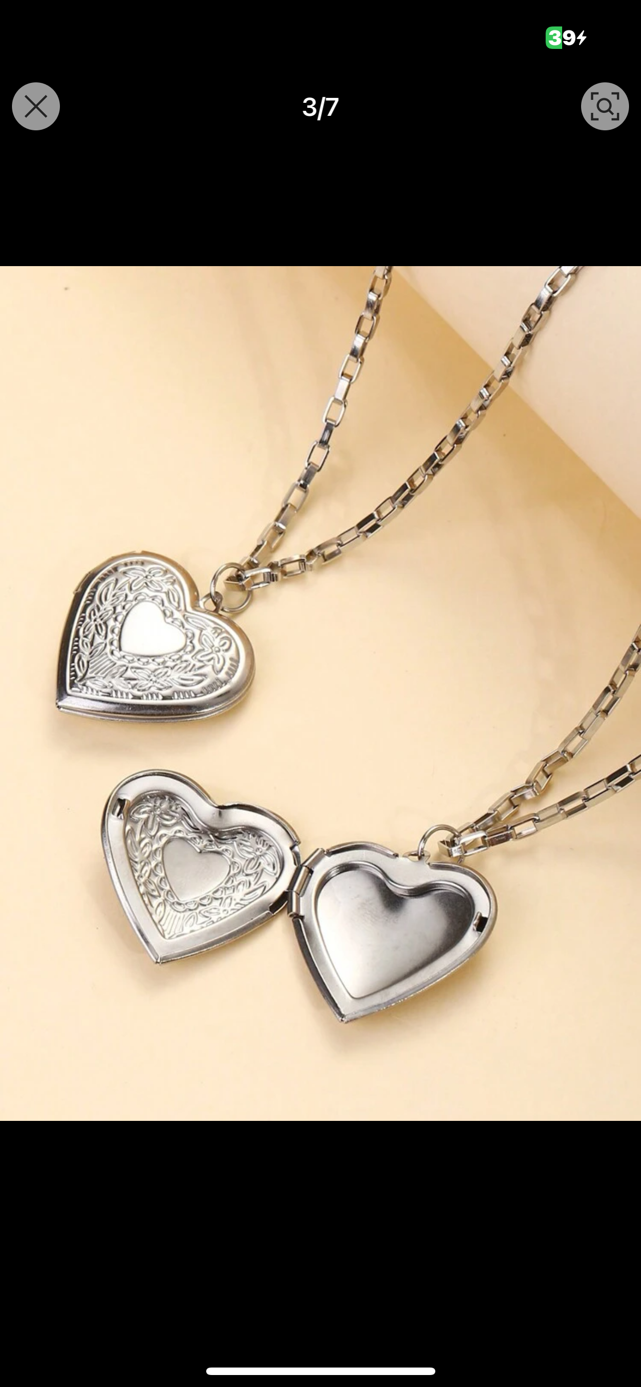 2pcs Stainless Steel Heart Locket Pendant Necklaces