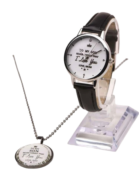 To My Son Watch & Necklace gift set