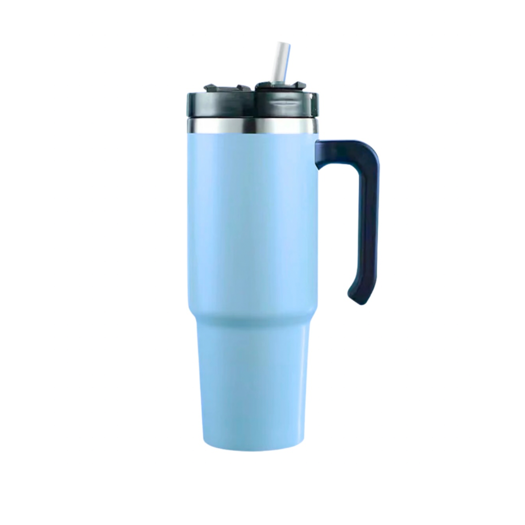600ml Thermal Insulated Travel Mug with Straw